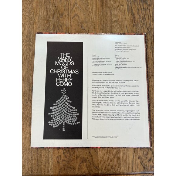 The Perry Como Christmas Album Vinyl Record ANL1-1929-B Silent Night - Picture 5 of 5